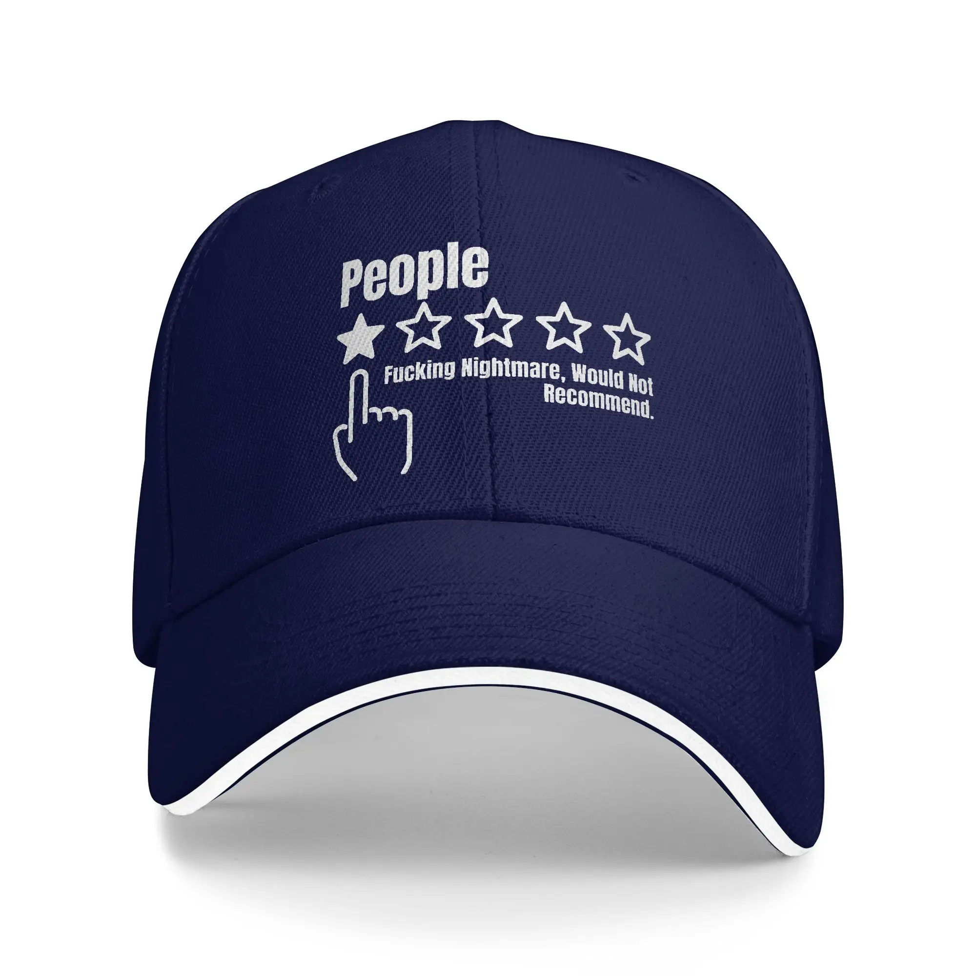 People One Star Rating Baseball Caps Popular  Sandwich Cap Unisex Style Adjustable Headwear Activities