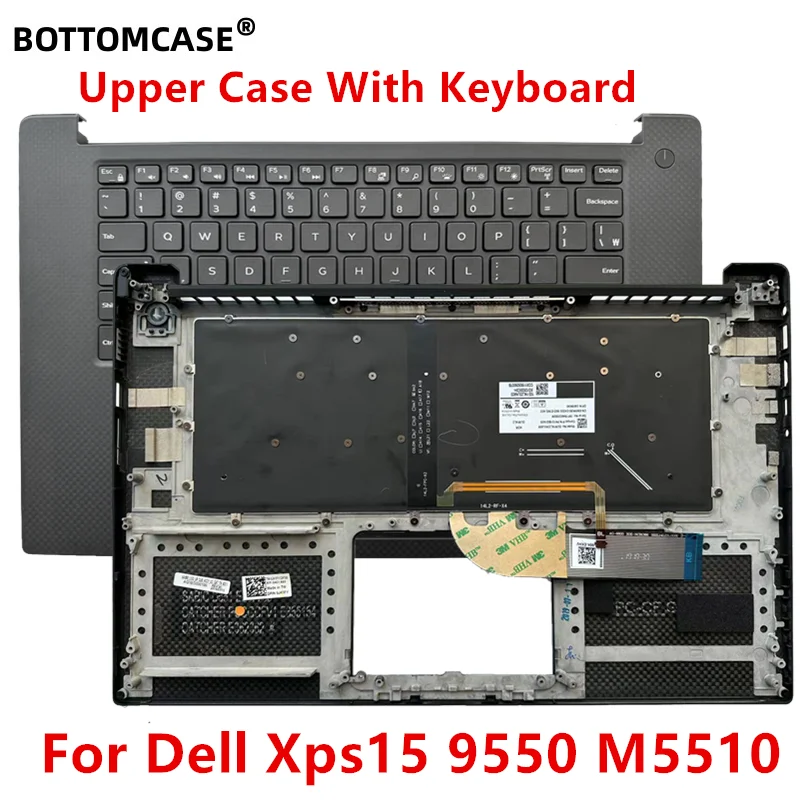 BOTTOMCASE New  For Dell Xps15 9550 M5510 Laptop Upper Case Palmrest  Cover With Keyboard 0JK1FY JK1FY