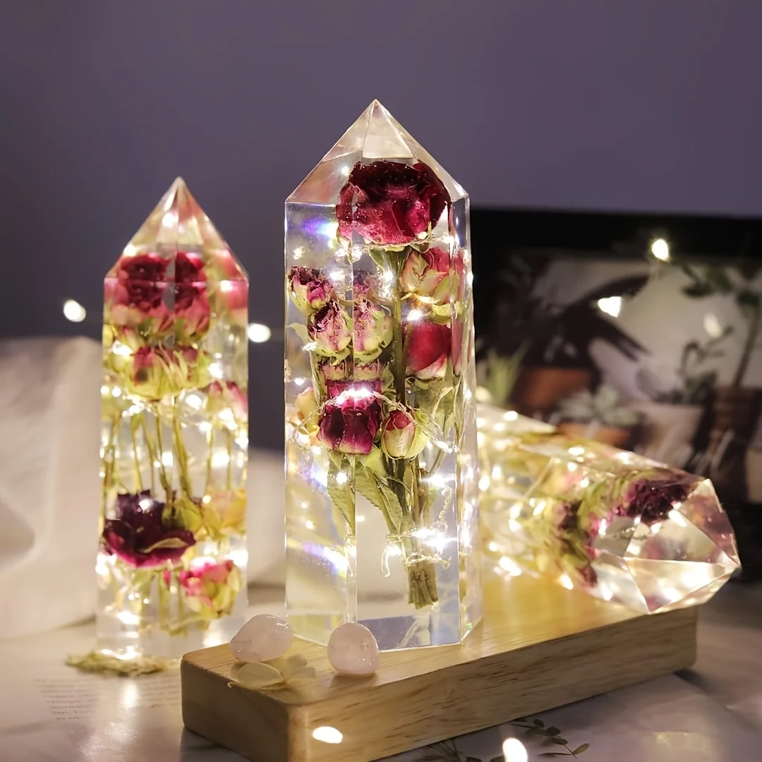 1Pcs Crystal Tower Resin Silicone Molds, Large Hexagonal Point Resin Casting Molds for DIY Dried Flower Preservation Home Decor