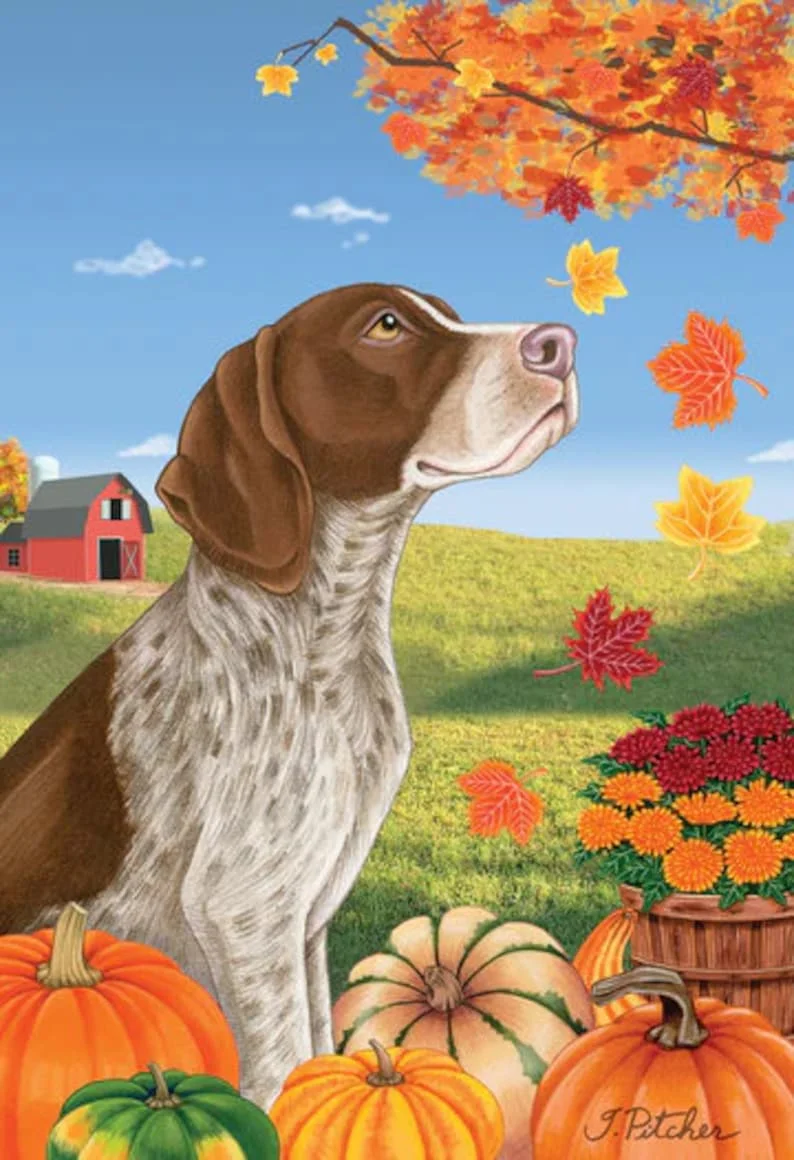 Dog Breed Fall Leaves Garden Flags Variety of Dog Breeds Available Home Garden Decor