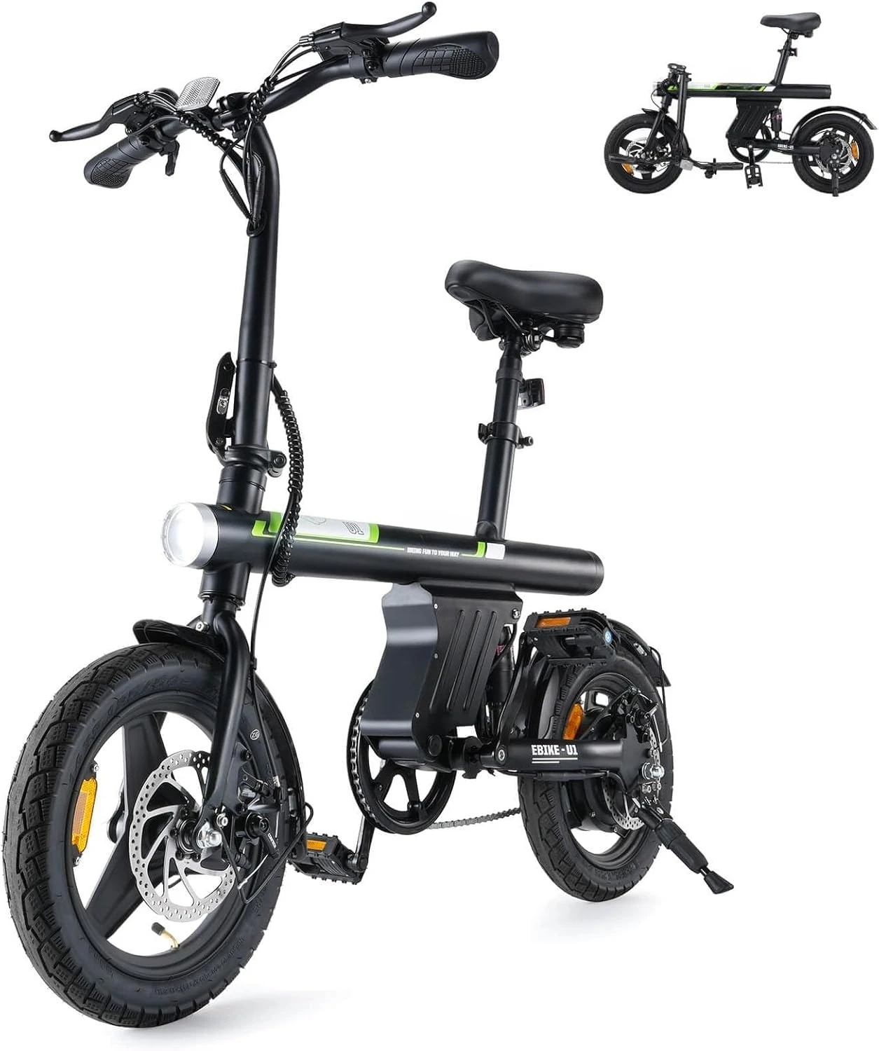 Electric Bike for Adult 500W Motor, 20 mph Folding Ebike, 14"/16"/20" Adult Electric Bicycles with Smart Uphill image 2