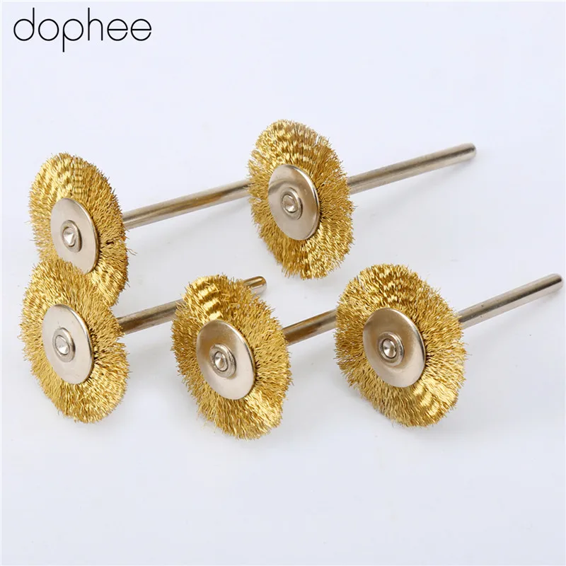 5Pcs Copper Wire Wheels 25mm Diameter Disc Dremel Accessories Brushes for Grinder Rotary Tool 3.17MM Shank Polishing Mini Drill