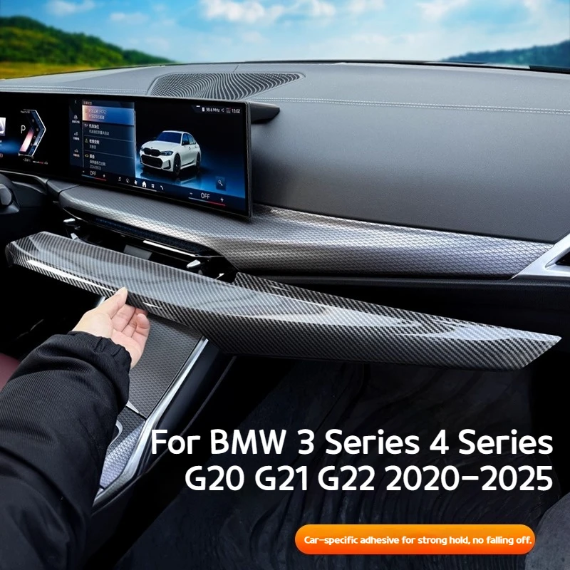 

ABS Carbon Fiber Car gear panel Cover Interior Kit Trim Stickers For BMW 3 Series 4 Series G20 G21 G22 2020-2025 Car Accessoire