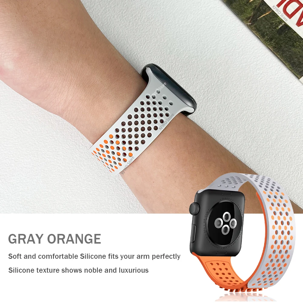 Silikonowy pasek do zegarka Apple serii 7 6 5 4 3 2 1 38MM 42MM gumowy pasek do IWatch 8 SE 6/5 40MM 44MM 41MM 45MM