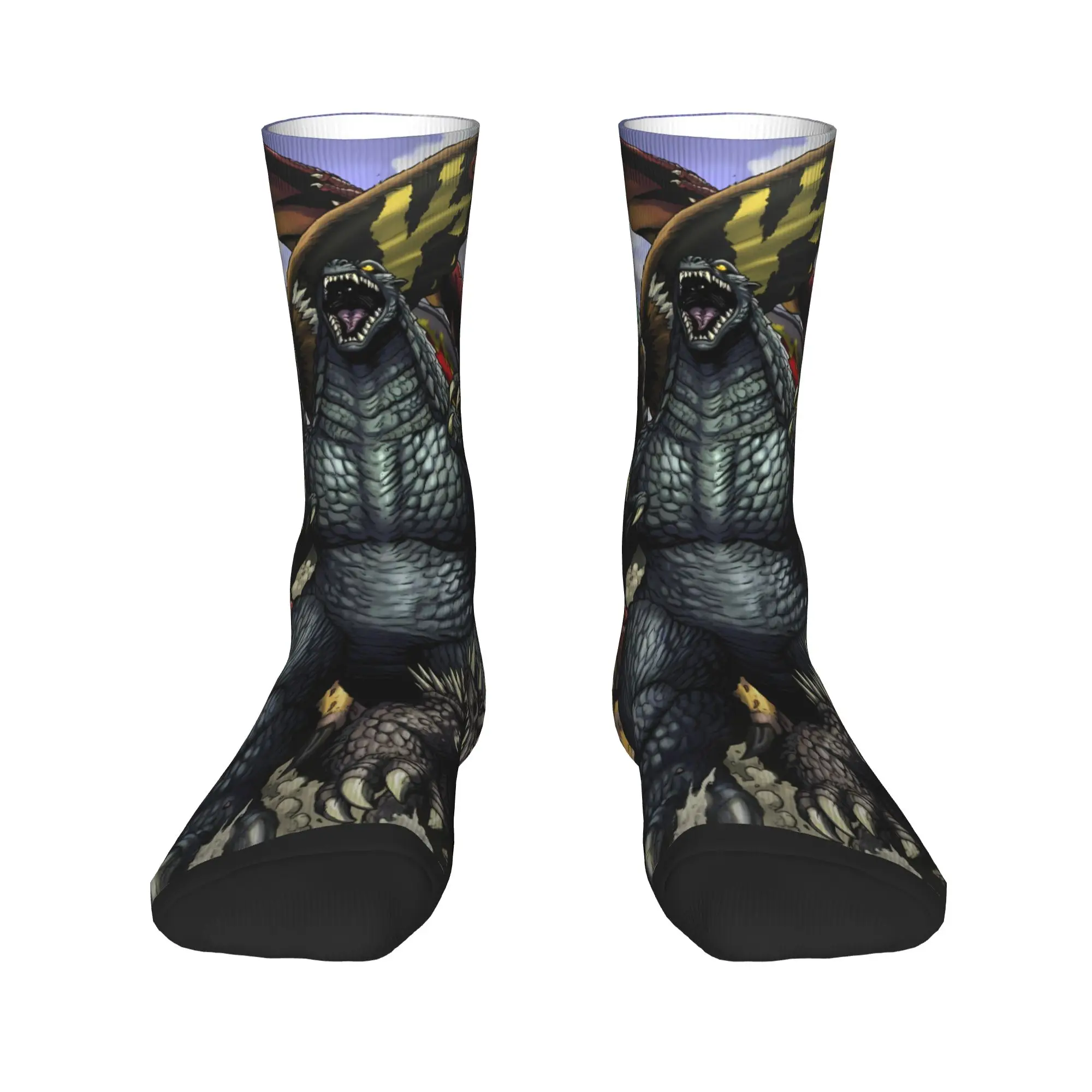Godzillaed Anime Manga Stockings 3D Printing Design Korean Socks Winter Non Skid Socks Men's Outdoor Sports Medium Soft Socks