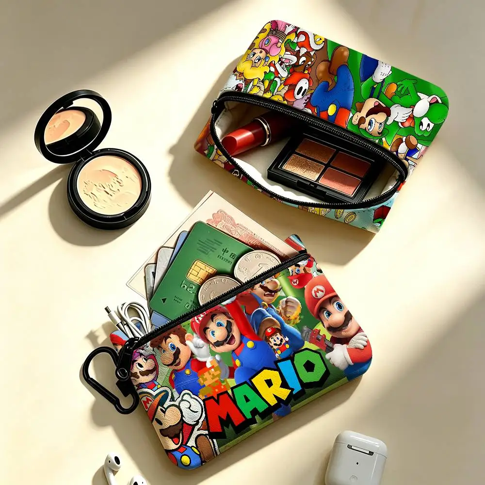 Super Game M-Marios Portable Oxford Fabric Mini Wallet Carabiner Design Small Coin Bag For Cards Keys Earphones view 4