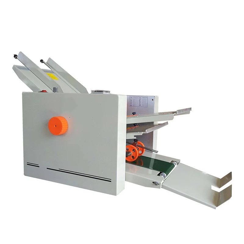 Automatic High Speed Desktop Electric Paper Sheet Folder Leaflet Folder Making Book Booklet Brochure Maker Paper Folding Machine view 2