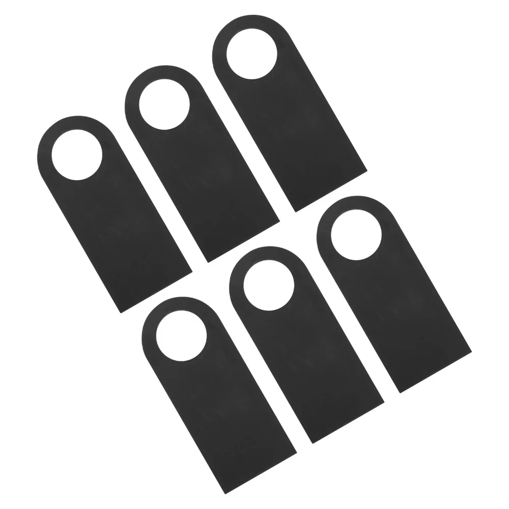 6pcs Uncoated Double Sided Door Sign Hanger Reusable Black Wooden Door Hanger Mini Blackboard Sign Home Decoration