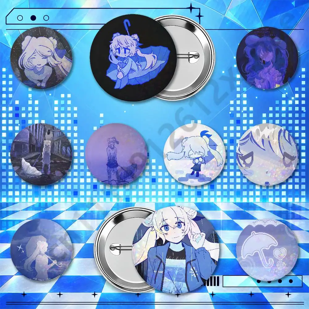 Flavor Foley Weathergirl Round Holographic Brooch Badges 25/32/44/58/75mm Cosplay Convention Costume Fan Merchandise