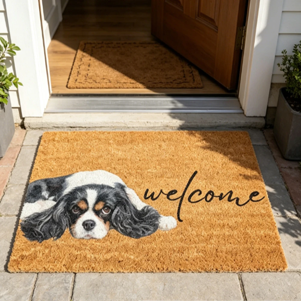 

Custom Outdoor Welcome Mat Personalized Pet Portrait Coir Doormat Non Slip Suitable For Bathroom Kitchen New Style