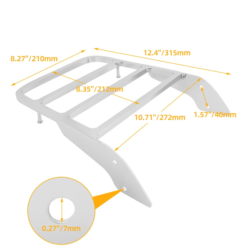 Chrome Motorcycle Steel Passenger Backrest Rear Luggage Rack For Honda Shadow Spirit VT750DC VT400 VT600 VT1100 VF250 VF750