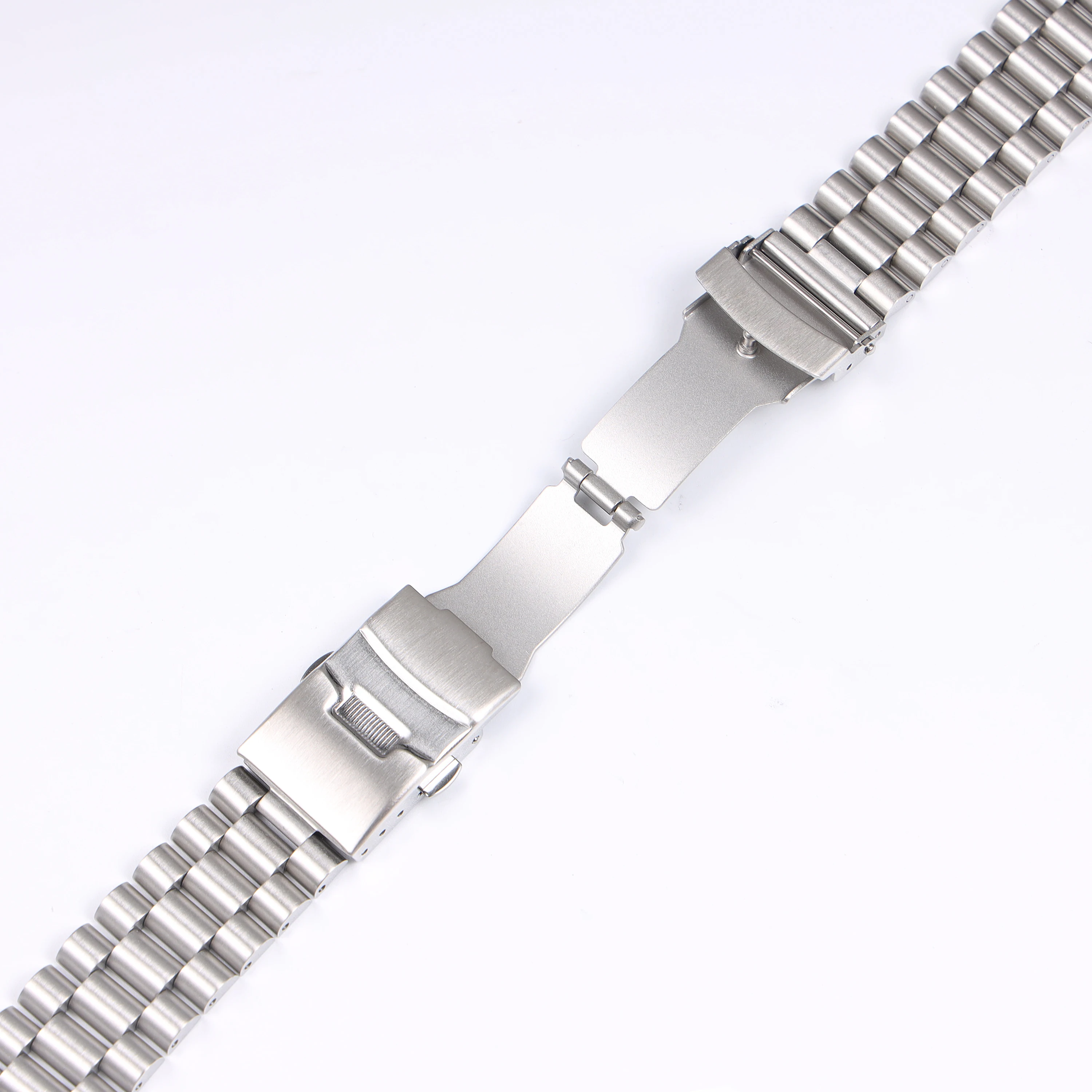 22mm Bushed Silver Stainless Steel Watchband Solid Bracelet for Seiko SKX007 SRP773 SRPA21 SRPC25 SRPA21 SRP777 with Curved End