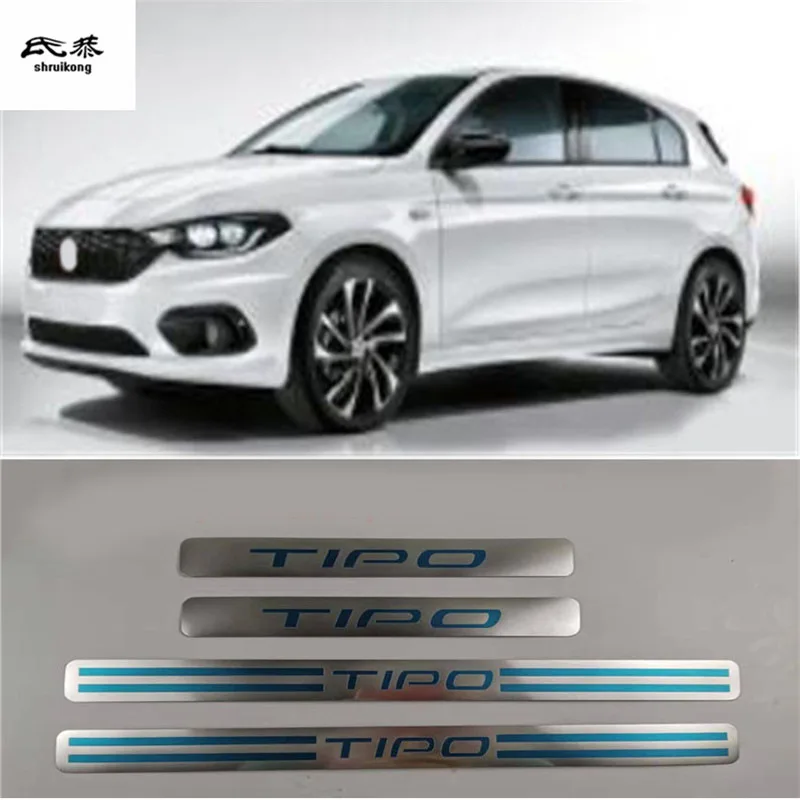 Akcesoria samochodowe do Fiat Tipo 2015 2016 2017 2018 2019 pedału próg drzwi płyta chroniąca przed zarysowaniem ochraniacz ze stalowa barierka nierdzewnej