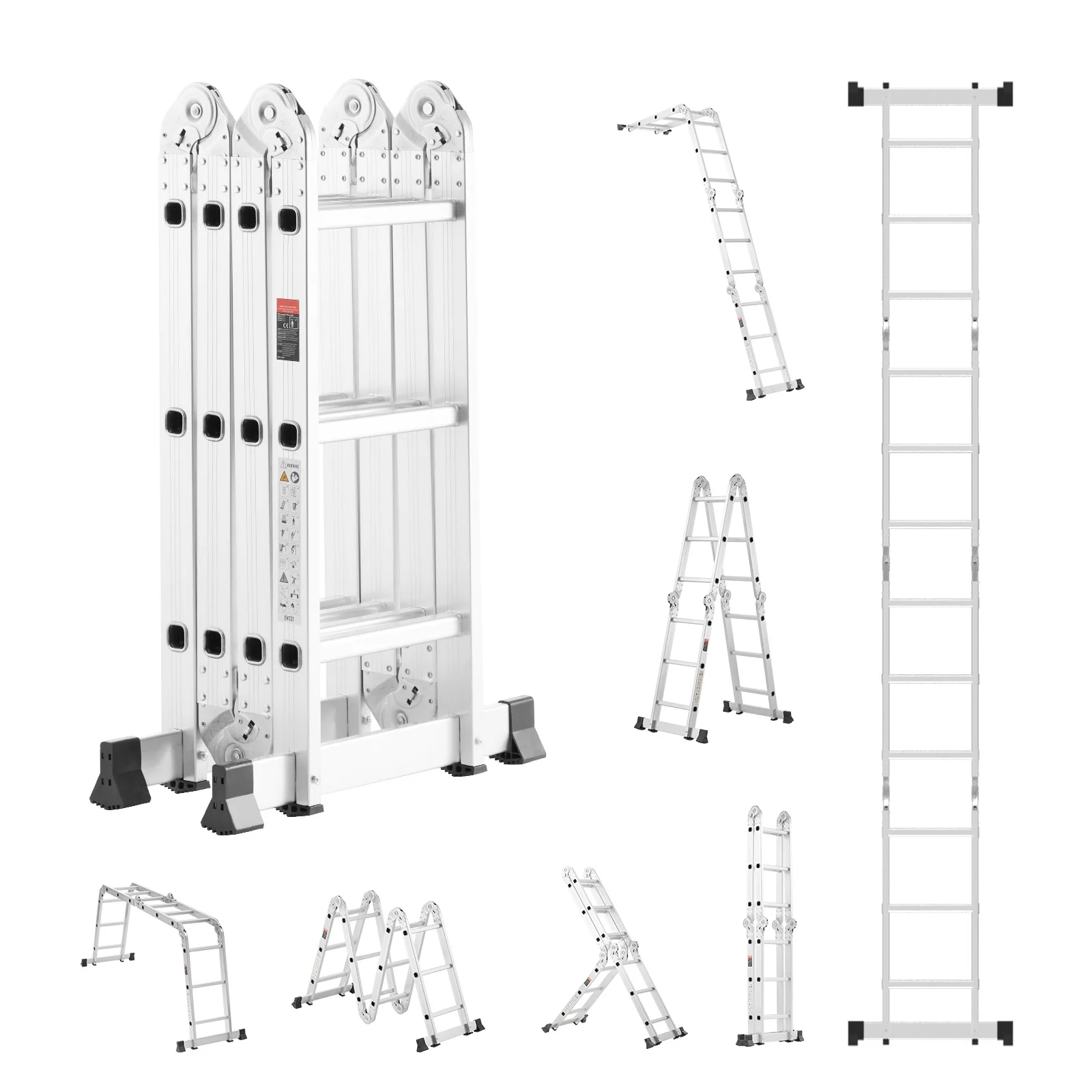 Succebuy Multi-purpose Folding Ladder 7-in-1 Tall Step Ladder a Frame