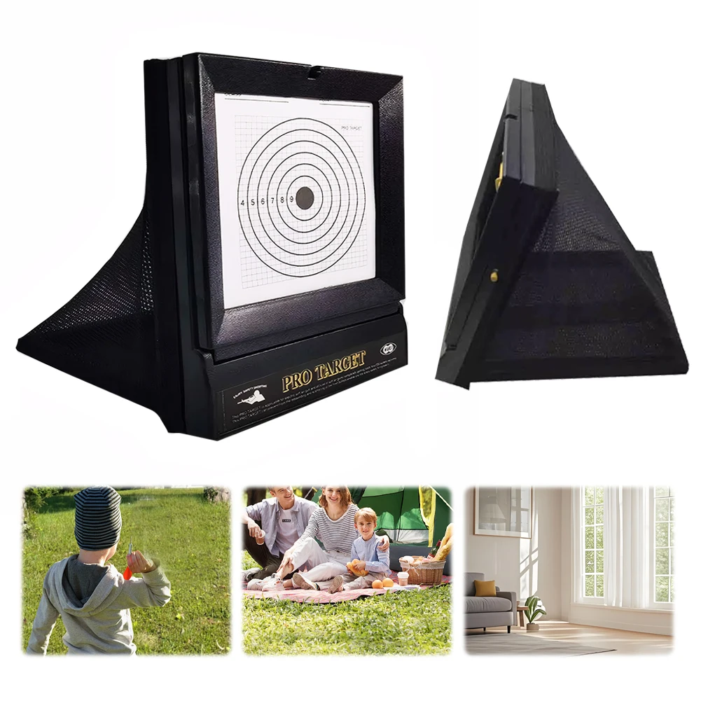 Airsoft Targets with 10pcs Paper Target Shooting Targets Portable Gun Targets Pellet Trap for Backyard Shooting Practice