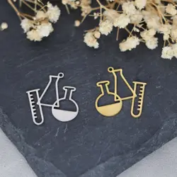 3pcs Chemical Reagent Bottle Stainless Steel Pendant Charms for Jewelry Making Earrings Necklace Teacher Gifts diy Accessories