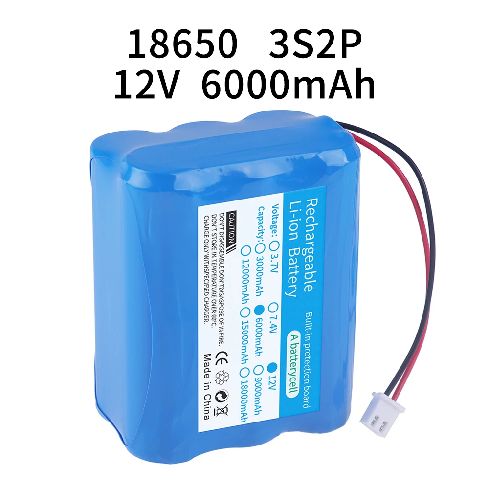 18650 12V 6000mah Lithium ion Battery Pack Monitor CCTV Camera battery 12.6V 11.1V rechargable 18650 Battery