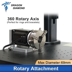 Rotary Device Acessório Diâmetro 69mm Fixture Gripper Três Chuck Rotary Expansão Axis for Fiber Laser Marking Machine