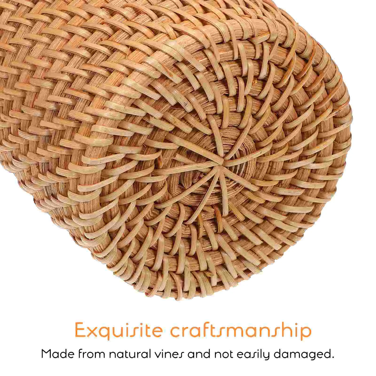 2 Pcs Pen Holder for Desk Rattan 2pcs Diameter 8cm Height 10cm Cutlery Organizers and Accessories Penholder Woven Holders