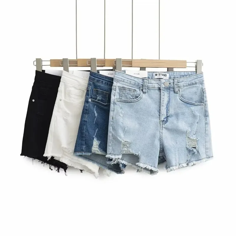 TRAF ZR Denim Shorts  Modern Woman Pants Y2k Cotton Jean Summer Women's Hot High Waist Jeans Streetwear Jorts shorts