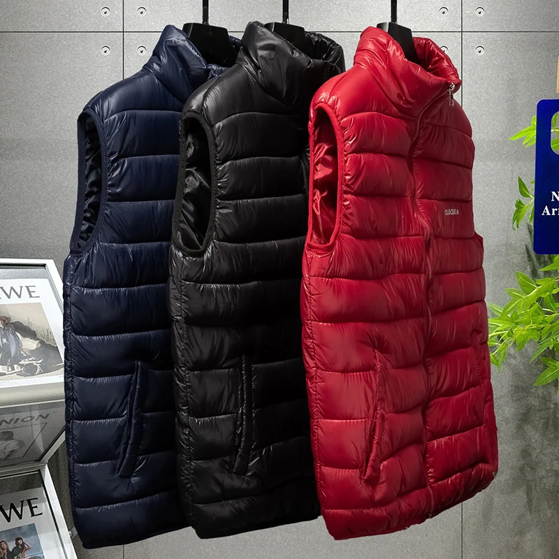 

Трендовое теплое пальто-жилет, мужской жилет, куртка, мужская приталенная куртка-пуховик без рукавов с воротником-стойкой, весенне-осенний повседневный жилет для мужчин