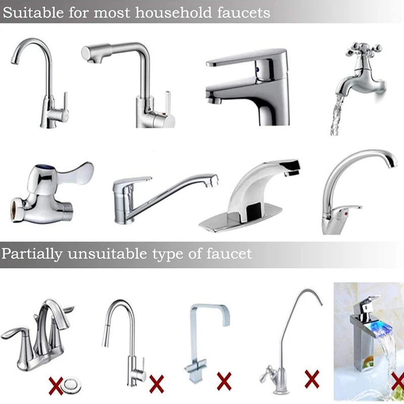 Faucet Water Filter, Tap Water Purifier 8 Layer Purification Ceramics Remove Heavy Metals, Fluoride, Suitable