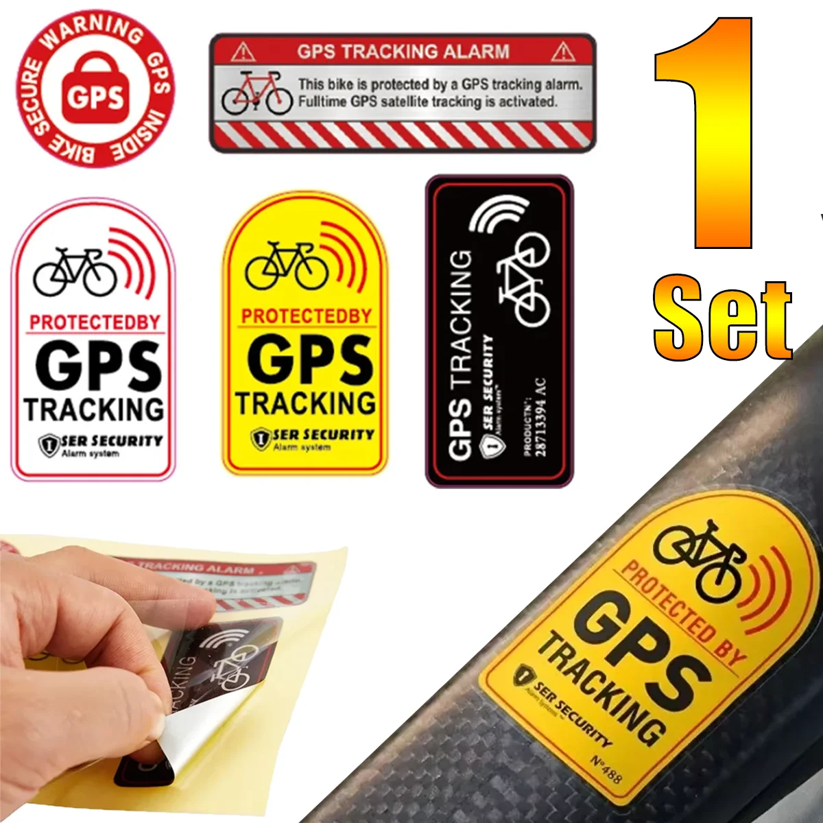 1 Set Car Motorcycle GPS Reflective Warning Stickers Hot-selling Durable Cars Motorbike Cycling Decals Sticker Accessories