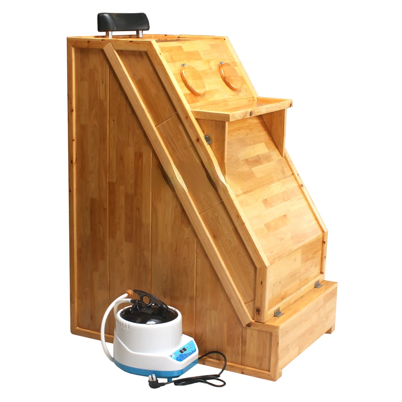 Household Single Sweat Steaming Wooden Box Fumigation Sweat Wicking Whole Body Sweating Beauty Salon Wooden Sauna Box