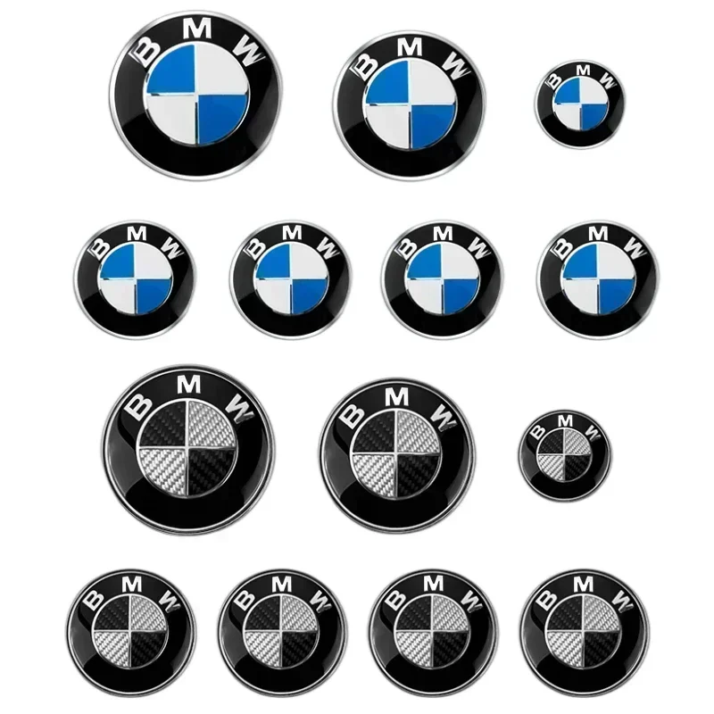 7pcs/set Car Front Emblem Rear Badge Wheel Hub Cap Sticker for E90 E60 E61 E93 E87 E36 E46 E53 X1 X3 X5 X6 F30 F20 F10 G30