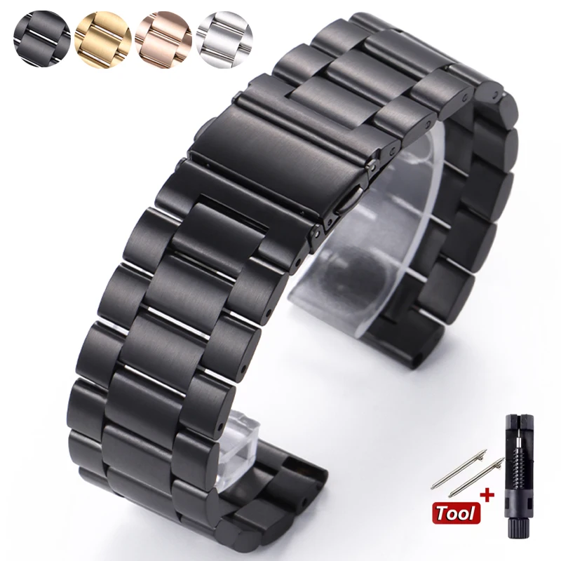 18mm 20mm 22mm 24mm Edelstahl-Armband für Samsung Galaxy Watch 7/6/5/4/3 40mm 44mm Metall-Uhrenarmband für Huawei GT3/4 Armband – Detail 1