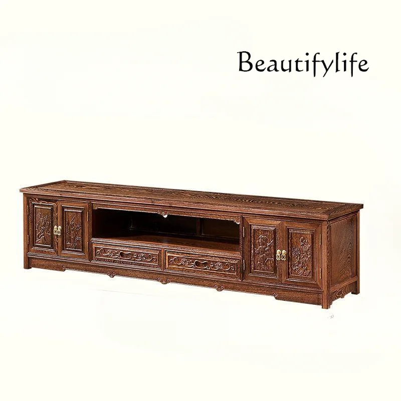 

Rosewood TV Door Frame Floor Cabinet Furniture Solid Wood Living Room Floor Cabinet Chinese Style with Chest of Drawer