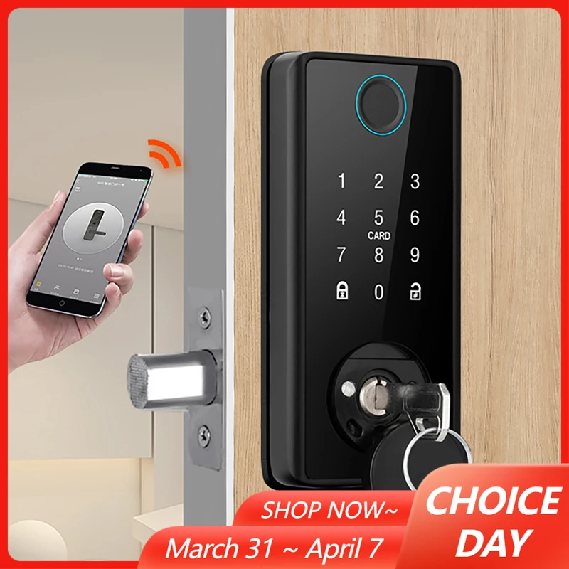 

Умные замки с засовом с отпечатками пальцев для внутренней деревянной двери, отпечаток пальца/ключ/пароль/замки с IC-картой, автоматический замок с защелкой