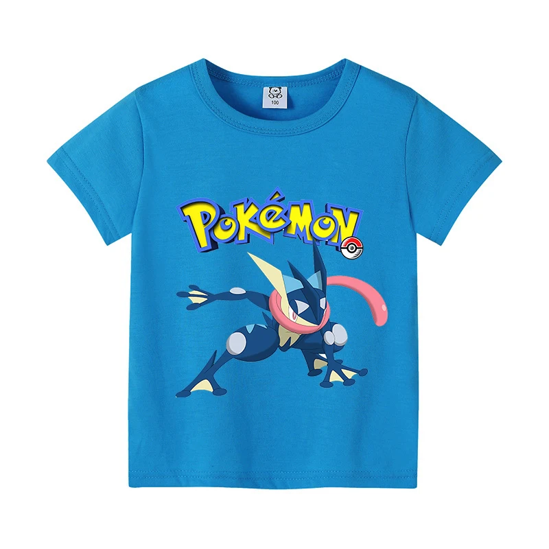 T-shirt Pokemon per bambini T-shirt simpatico cartone animato Top Abbigliamento Trendy Anime Abbigliamento Bambini Colletto tondo colorato Abbigliamento Regalo di compleanno