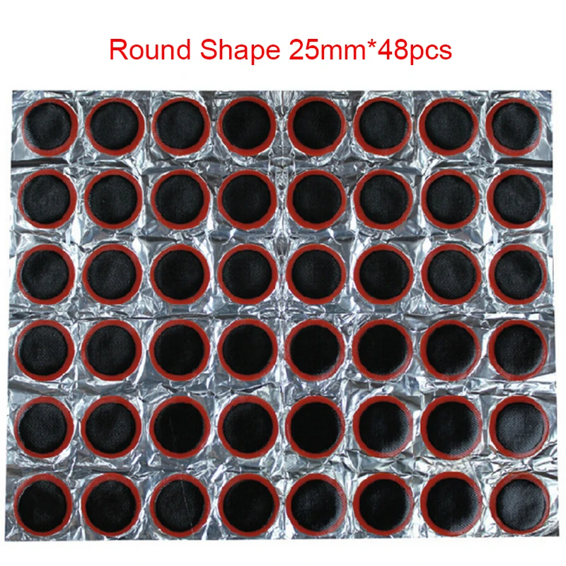 

48pcs Rubber Puncture Patches Bicycle Tire Tyre Tube Repair Cycle Patch Kit No Glue Bicycle Inner Tube Puncture Repair Tools