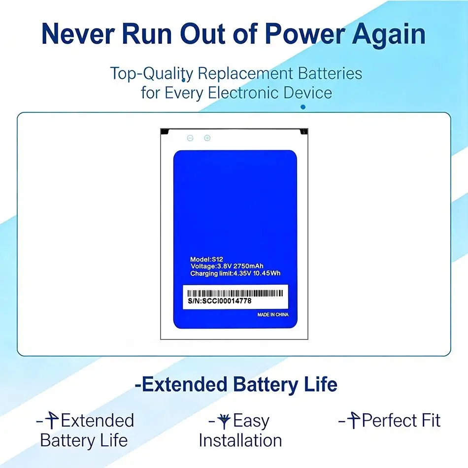 

Аккумулятор для мобильного телефона Homtom S12 с быстрой зарядкой, 2750 мАч