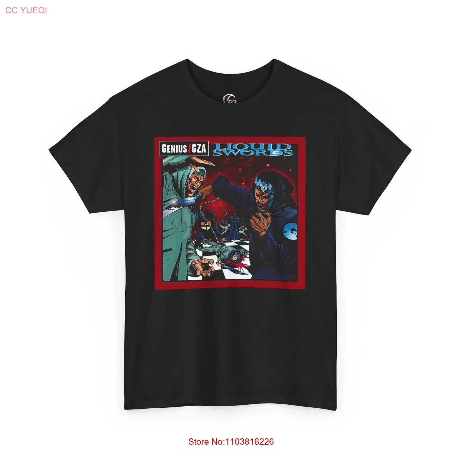 GZA السيوف السائلة غلاف الألبوم 90s الهيب هوب تي شيرت ل خمر غسلها تنوعا تنفس موضة لينة الشارع الشهير امتدت