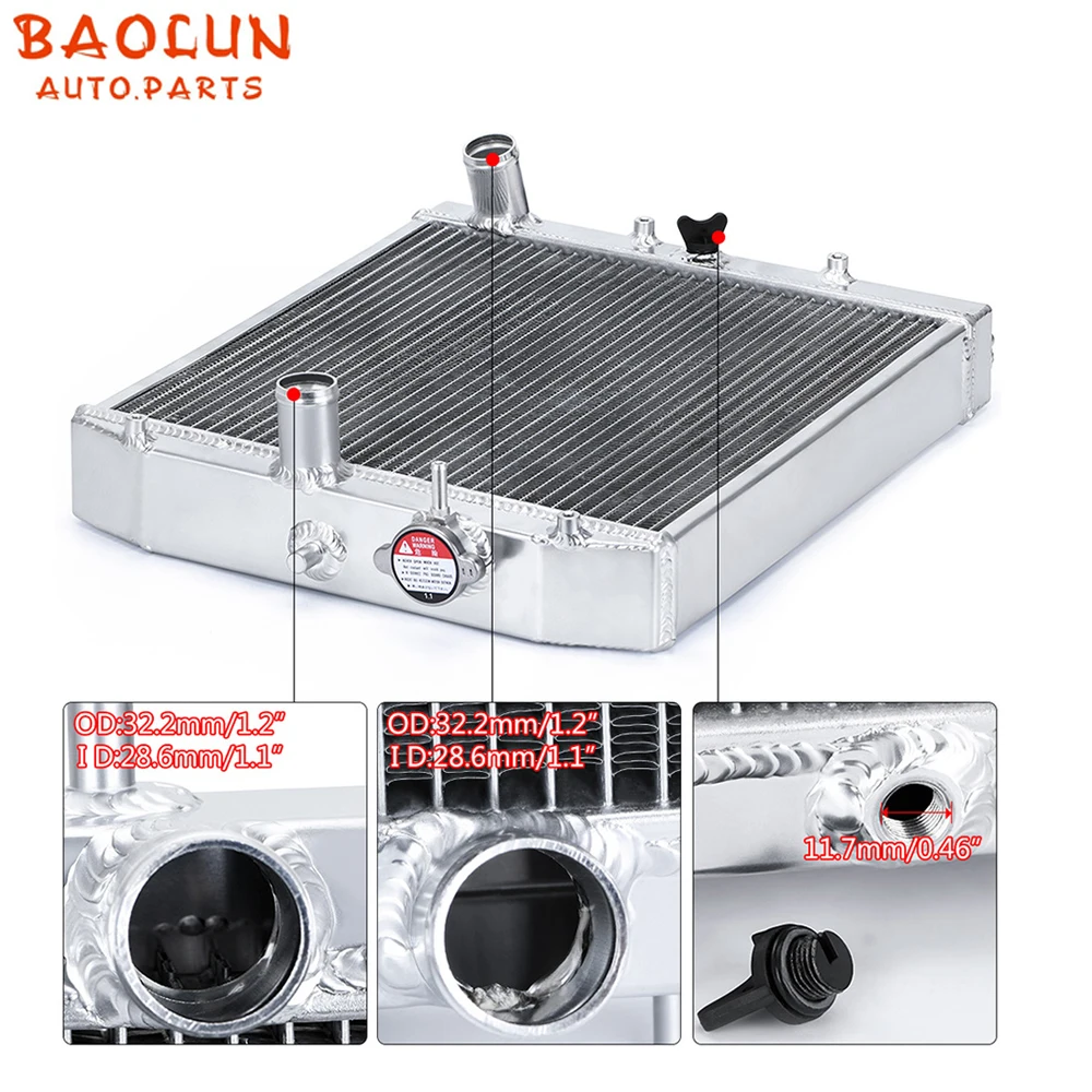 

BAOLUN Aluminum 52MM Full Radiator 3 Row For HONDA CIVIC B18C/B16A 32MM IN/OUT