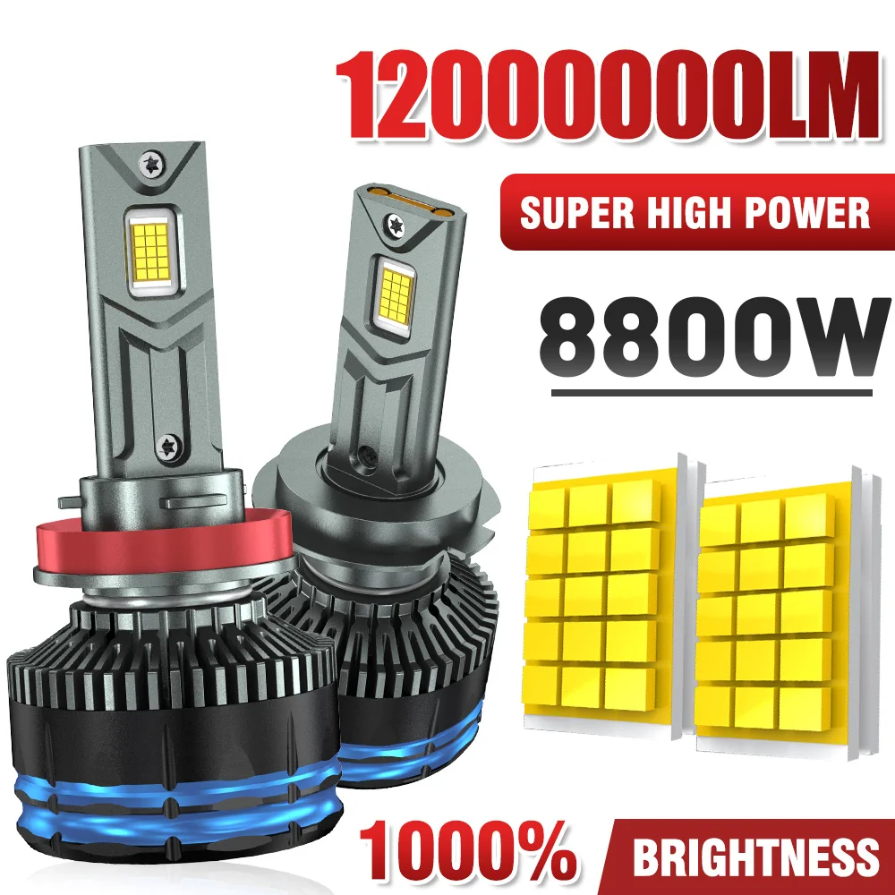 

8800W 12000000LM H7 H4 H11 Led Headlight Super Power 8890 CSP Canbus H1 H8 9005 HB3 9006 HB4 Turbo Lamp Car Led Headlamp 12V 24V