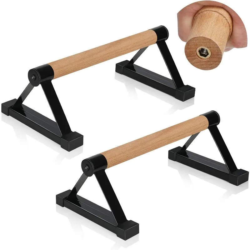 

Wood push up bars Parallettes bars Anti-slip Handstand Bars for Calisthenics, Fitness, Floor workouts Solid Wood with Sturdy Met
