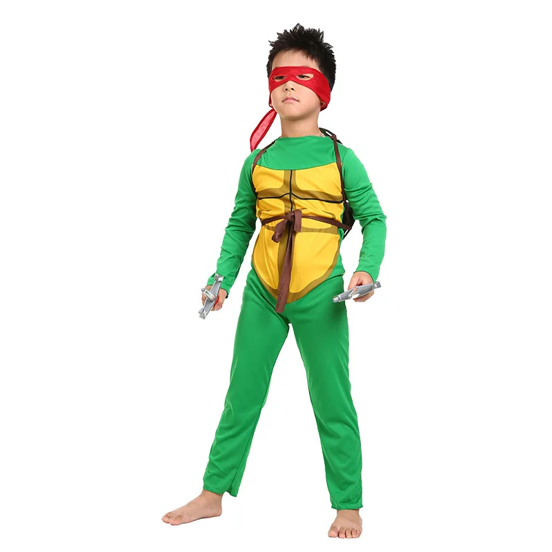 Teenage Mutant Ninja Turtles Zip Up Cosplay Costume Coverall and Masks for Halloween Party Costumes Dress Up Jumpsuit