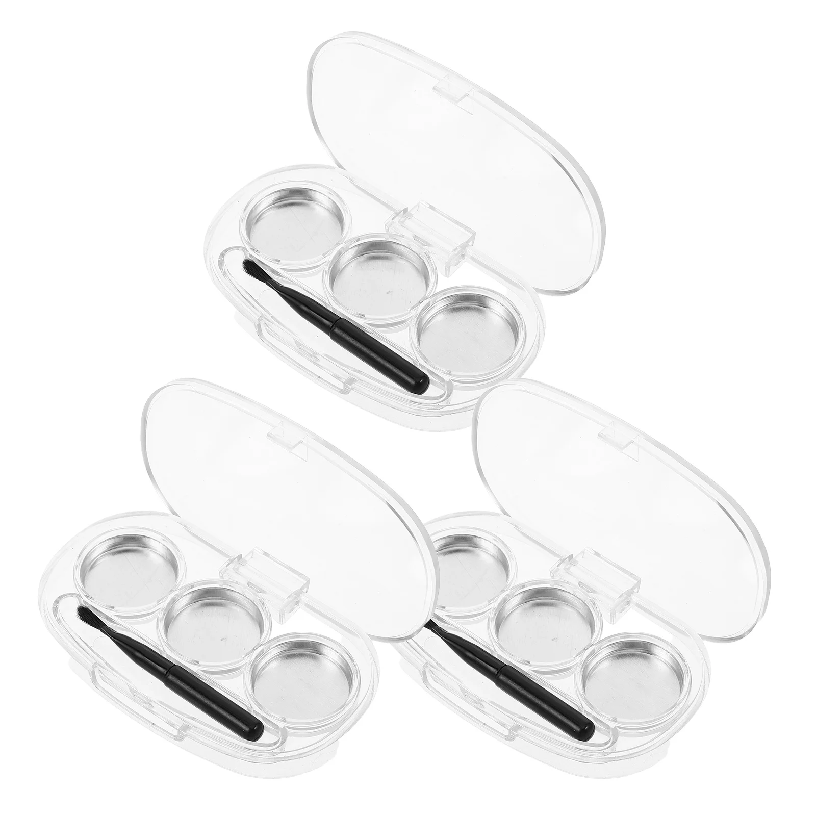 

3Pcs Transparent Makeup Organizer Travel Case Empty Eyeshadow Holder Small Palette Storage Box Portable Makeup Holder