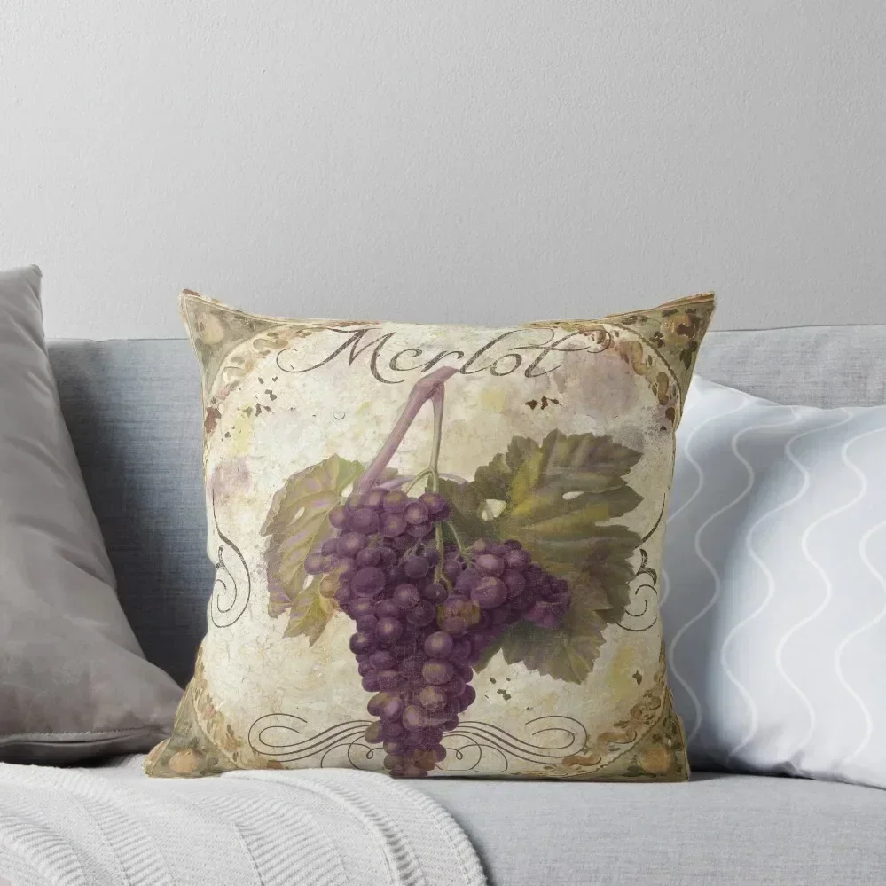 

Tuscan Table Merlot Wine Grapes Throw Pillow Pillowcases Christmas Pillows Plaid Sofa Pillowcases Bed Cushions pillow