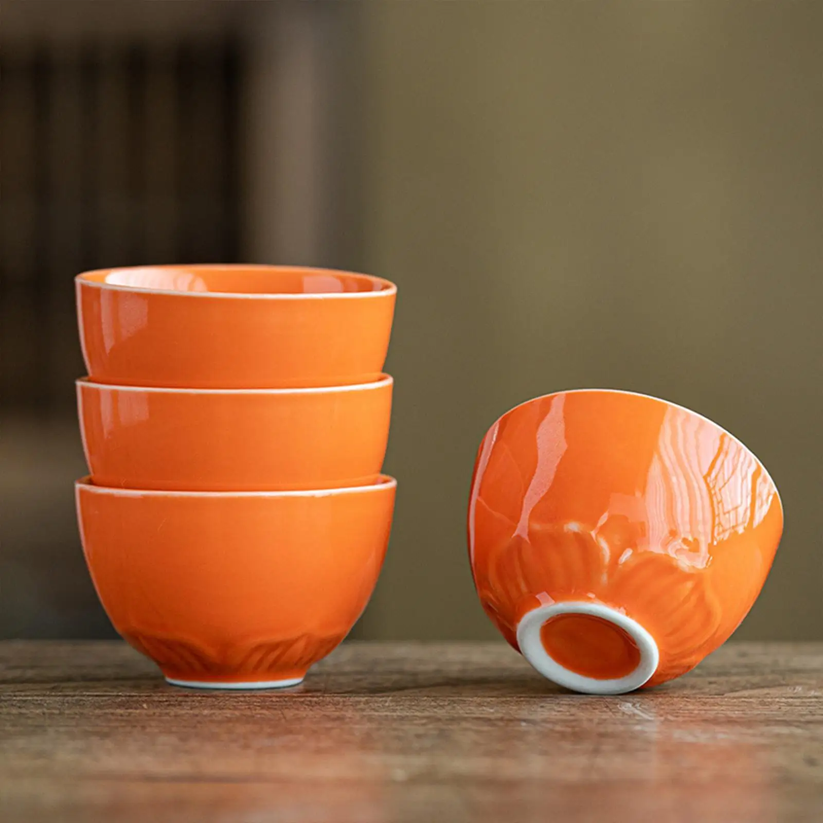Kungfu Tea Set Persimmon Shaped Drinkware Gift Box Ceramic Tea Set Teapot for Birthday Gift Father's Day Dining Room