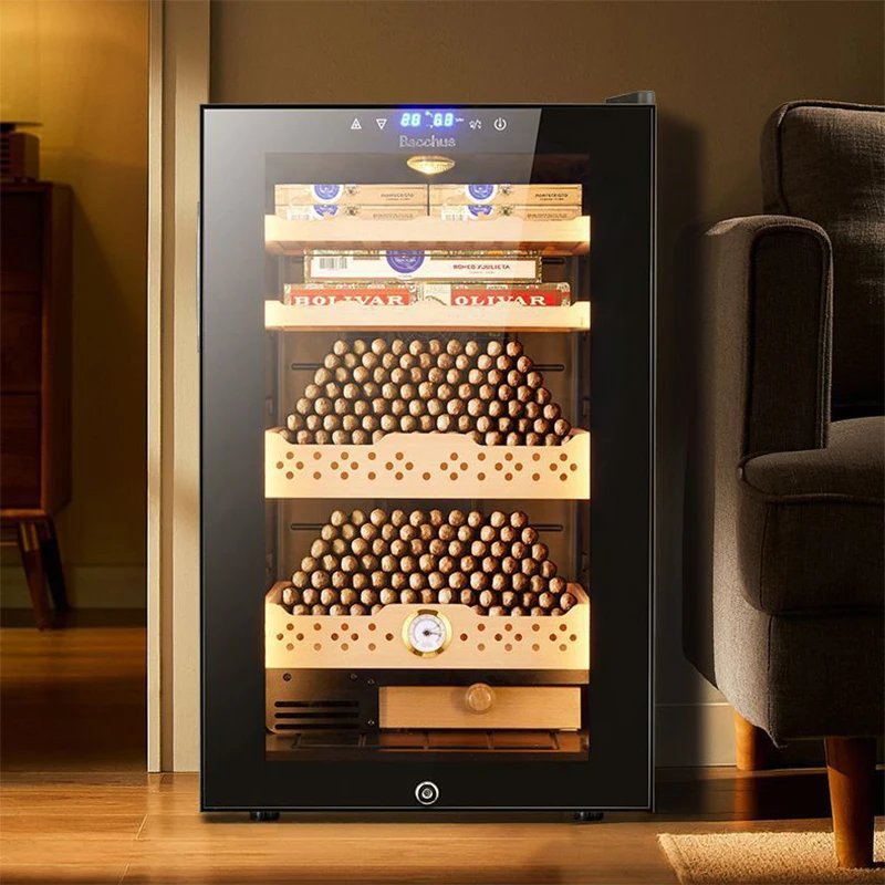 

Скандинавский ретро-шкаф для сигар с интеллектуальным электронным контролем температуры и влажности, из кедрового дерева, небольшой шкаф для сигар, мебель FYCC