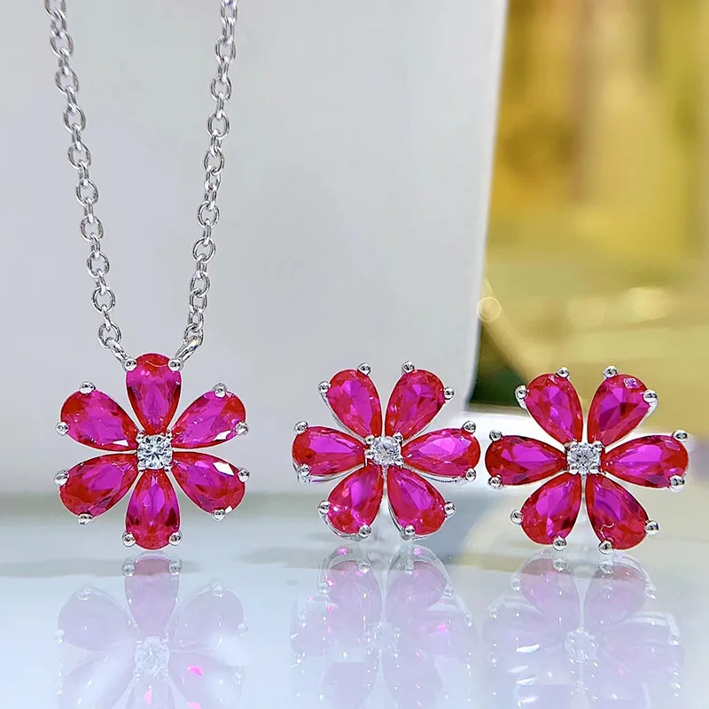 2022 new 925 silver snowflake necklace women's light luxury niche flowers small daisy petals clavicle chain