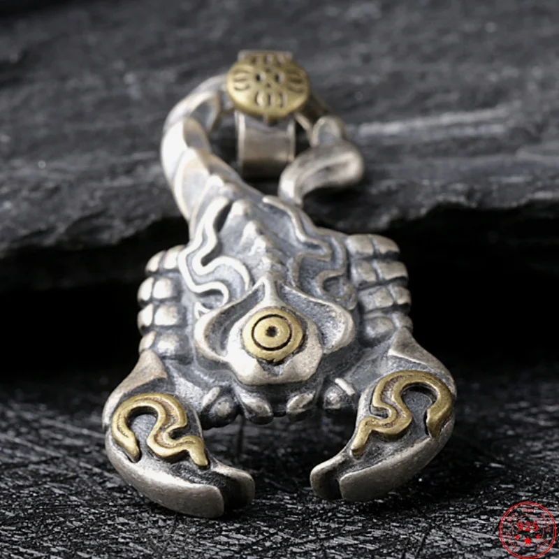 S925 Sterling Silver Charms Pendants for Women Men New Fashion Flame Scorpion lotus Streak Jewelry