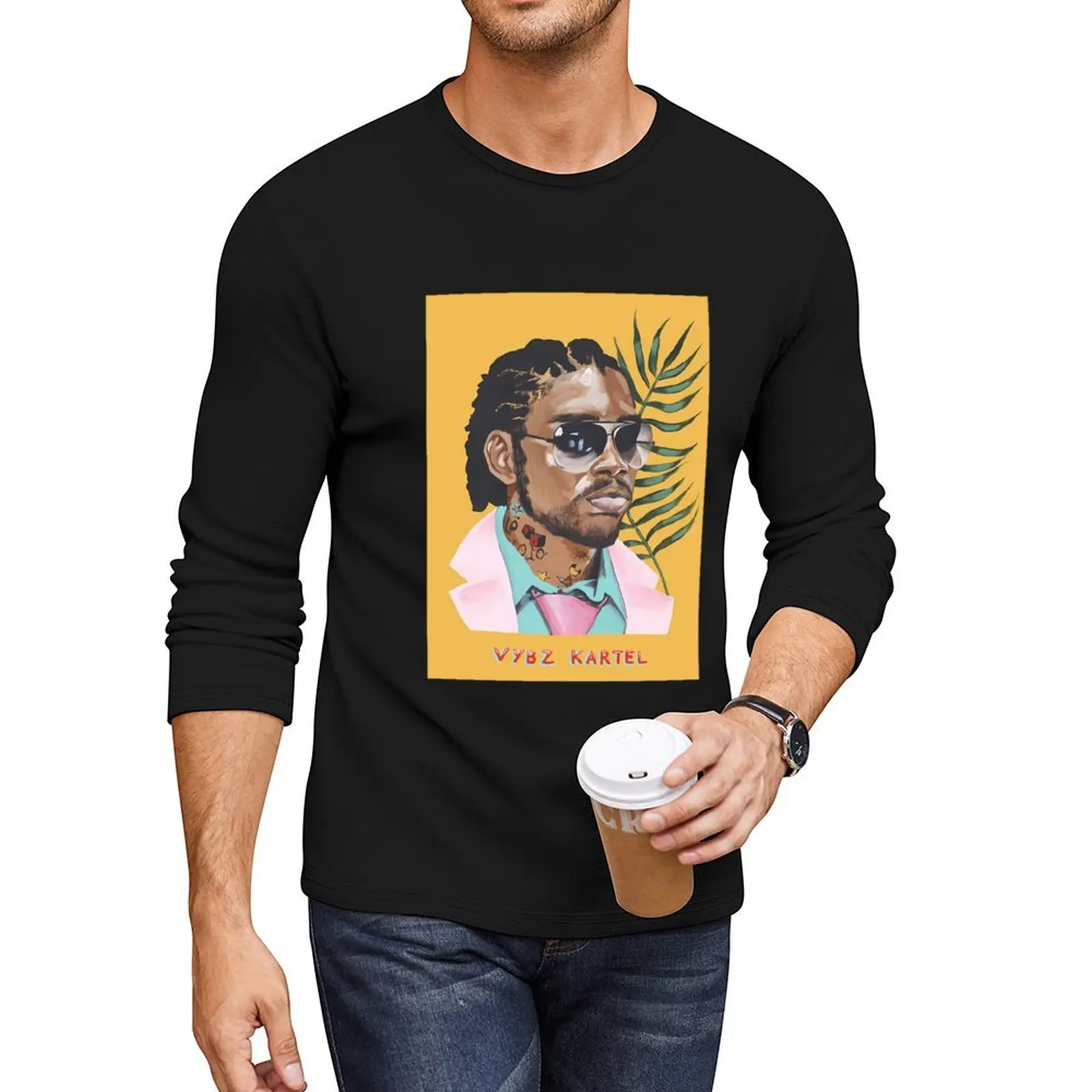 Vybz Kartel . Jamaica Dancehall Hero \t Long T-Shirt anime plus size t shirts Blouse sports fan t-shirts workout shirts for men