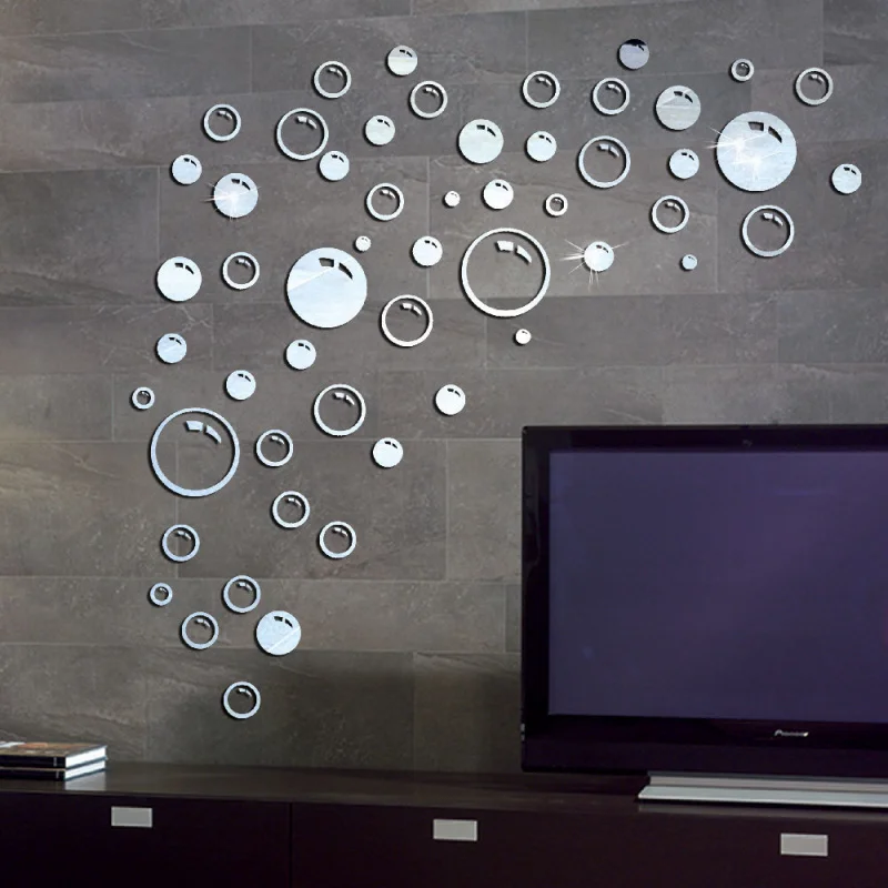 

Acrylic Circle Mirror Wall Sticker 3D, Self-Adhesive Bedroom Living Room Decor