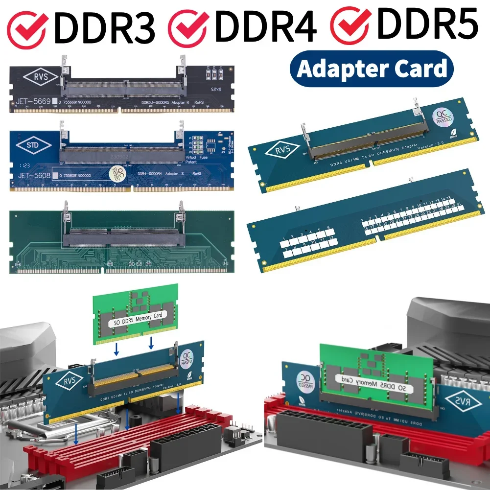 Laptop DDR4 SODIMM zu Desktop DIMM Speicherkarten-Konverter-Adapter 3200/2666/2400/2133MHZ 4-lagiger Desktop-Speicheradapter