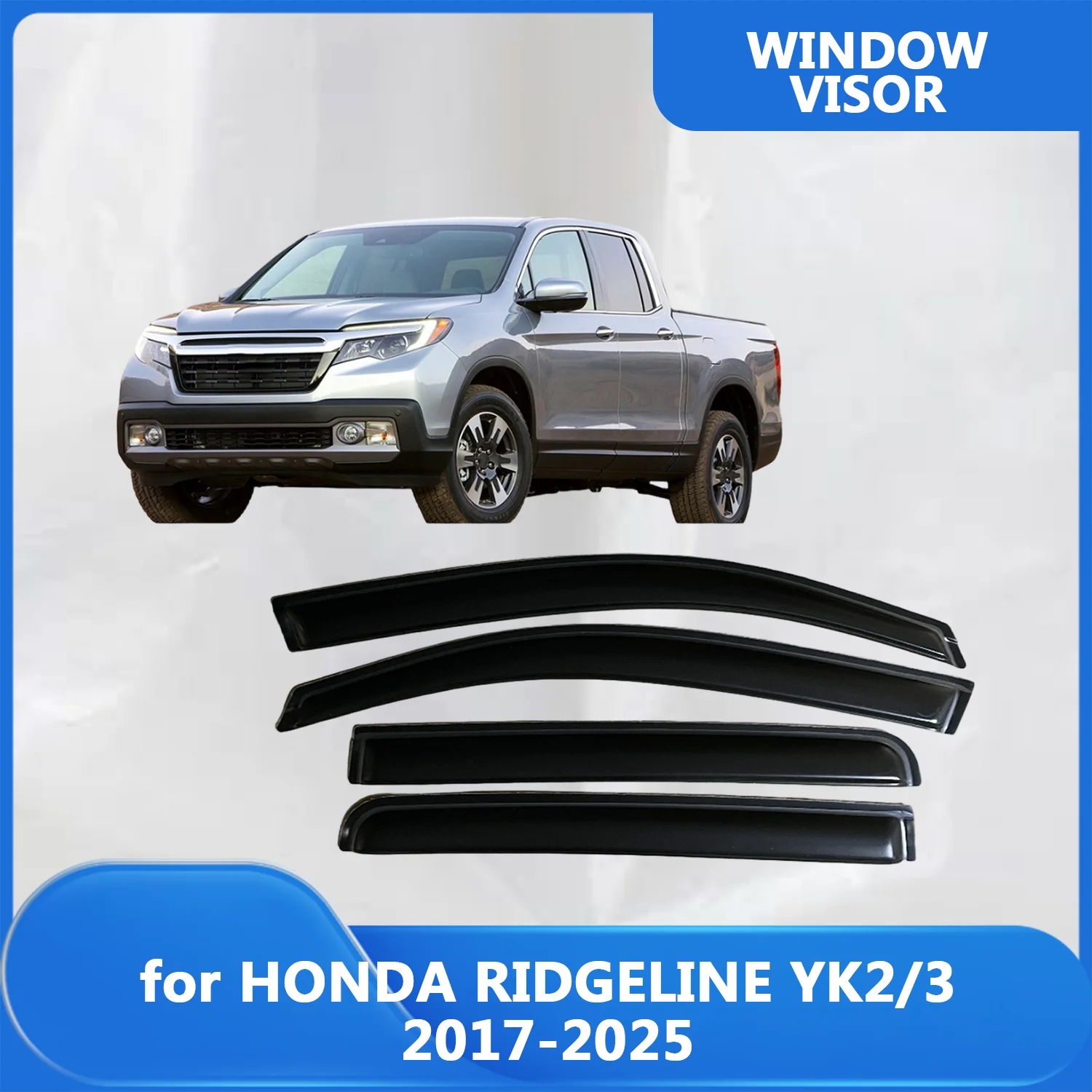 

Window Visor for HONDA RIDGELINE YK2/3 2017 2018 2019 2020 2021-2025 Wind Deflectors Rain Guards Door Visor Vent Shades Rain